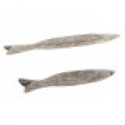 Украса за център на маса DKD Home Decor 74 x 12 x 4,5 cm Завършек със състаряващо покритие Кафяв Риба Средиземноморско (2 броя) - Декорации