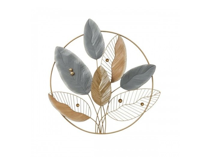 Декорация за стена DKD Home Decor Метал Многоцветен Модерен Поставям в рамка Лист на растение (83,8 x 5,7 x 87,6 cm)