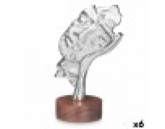 Декоративна фигурка Лице Сребрист Дървен Метал 16,5 x 26,5 x 11 cm