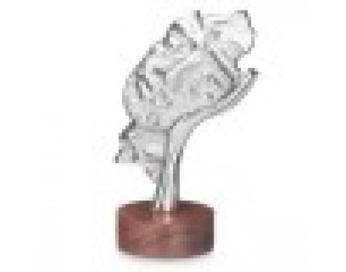 Декоративна фигурка Лице Сребрист Дървен Метал 16,5 x 26,5 x 11 cm