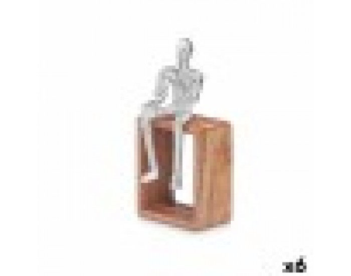 Декоративна фигурка Саксофон Сребрист Дървен Метал 13 x 27 x 13 cm