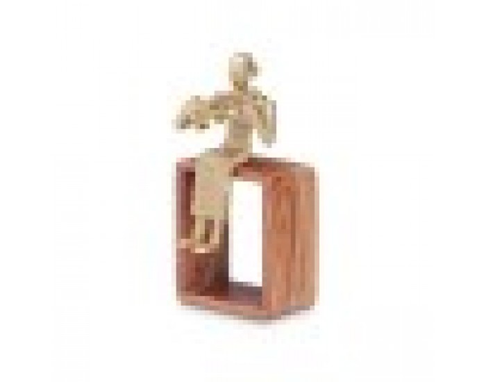 Декоративна фигурка Цигулка Златен Дървен Метал 13 x 27 x 13 cm