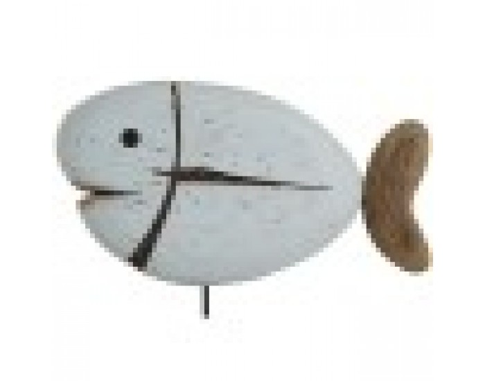 Декоративна фигурка Home ESPRIT Бял Естествен Риба Завършек със състаряващо покритие (2 броя)