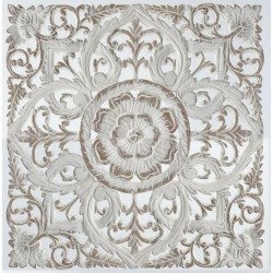Декорация за стена DKD Home Decor Бял Mandala Дървен MDF (60 x 2 x 60 cm) Декорация за стена DKD Home Decor Бял Mandala Дървен MDF (60 x 2 x 60 cm) - Сувенири, Подаръци, Свещи