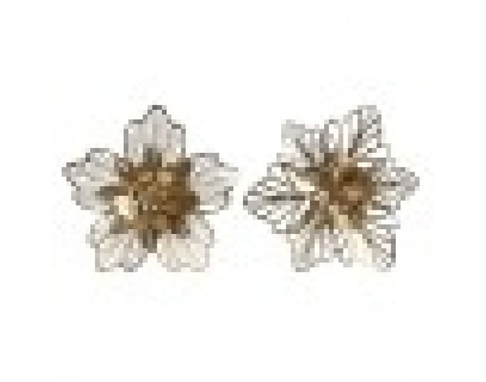 Декорация за стена Home ESPRIT Златен Модерен Цвете 51 x 6 x 51 cm (2 броя)