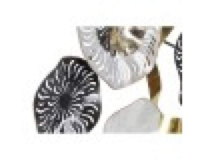 Декорация за стена DKD Home Decor Черен Златен Метал Бял (121,3 x 5,7 x 57 cm)