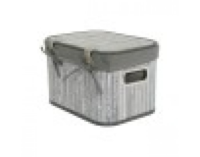 Игра на Кошници DKD Home Decor Бял Сив Бамбук Дървен MDF 51 x 35 x 33 cm
