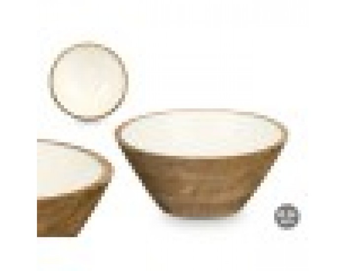 Купа GiftDecor MALI-701 W Бял Емайл Дърво манго 25 x 10,3 x 25 cm (6 броя) Купа GiftDecor MALI-701 W Бял Емайл Дърво манго 25 x 10,3 x 25 cm (6 броя)