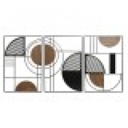 Декорация за стена Home ESPRIT Черен Естествен Град 40 x 2 x 60 cm (3 броя) - Сувенири, Подаръци, Свещи