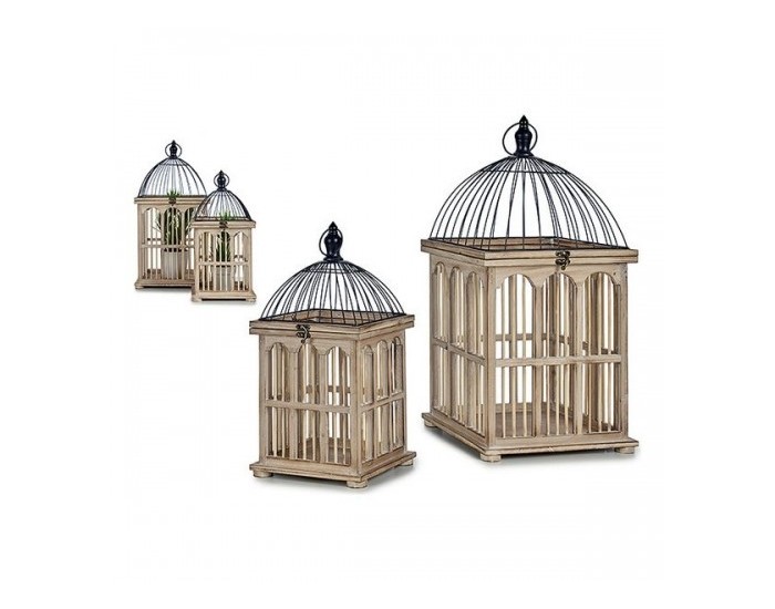 Клетка Квадратек Дървен Естествен (2 Части)