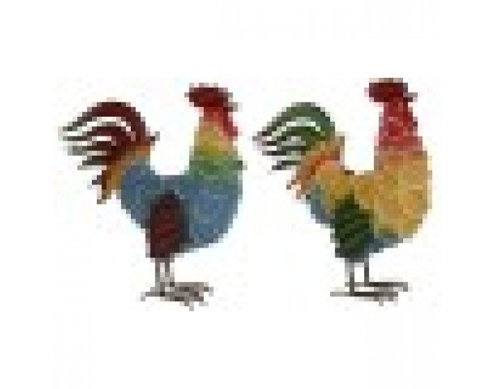 Декоративна фигурка Home ESPRIT Многоцветен Петел 39,5 X 15 X 42 cm (2 броя)