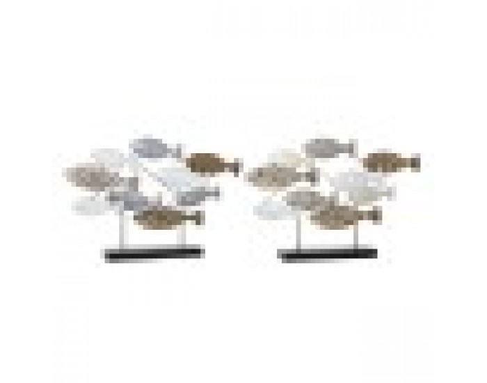 Декоративна фигурка DKD Home Decor Черен Син Метал Кафяв Спирали (65,4 x 9,5 x 43 cm) (2 броя)