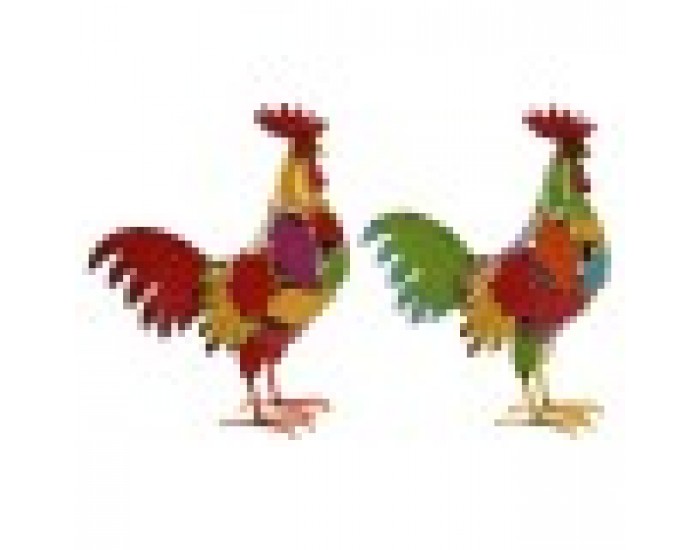 Декоративна фигурка Home ESPRIT Многоцветен Петел 37 X 15,5 X 44,5 cm (2 броя)