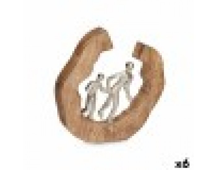 Декоративна фигурка Семейство Сребрист Метал 24,5 x 24,5 x 5 cm (6 броя)