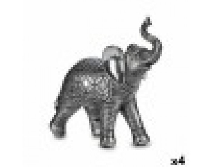 Декоративна фигурка Слон Сребрист 27,5 x 27 x 11 cm (4 броя)