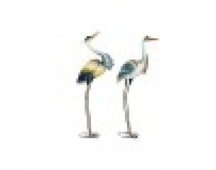 Декоративна фигурка Home ESPRIT Жълт Син Бял Ориенталски Чапла 41 X 18,5 X 104,5 cm (2 броя)