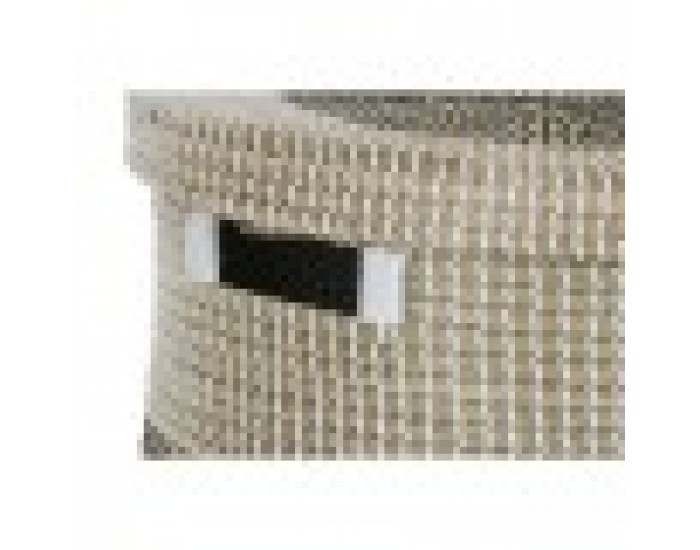 Игра на Кошници Home ESPRIT Бял Черен Естествен Морска трева 44 x 44 x 51 cm (2 Части)