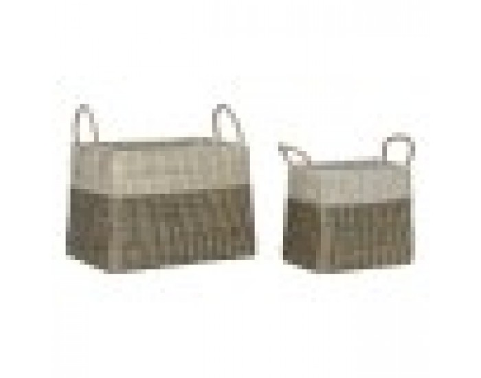 Игра на Кошници Home ESPRIT Бял Черен Естествен Морска трева Boho 44 x 25 x 38 cm (2 Части)