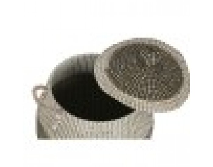 Игра на Кошници Home ESPRIT Бял Черен Естествен 45 x 45 x 48 cm (2 Части)