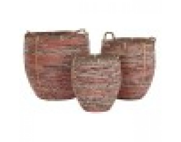 Игра на Кошници DKD Home Decor Праскова Естествен Boho 52 x 52 x 58 cm