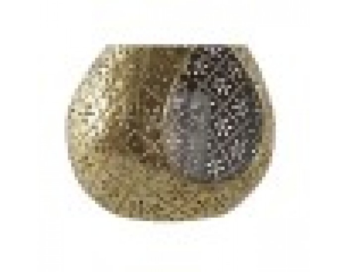 Поставка за свещ Home ESPRIT Златен Метал Кристал 12,5 x 11,5 x 13,5 cm