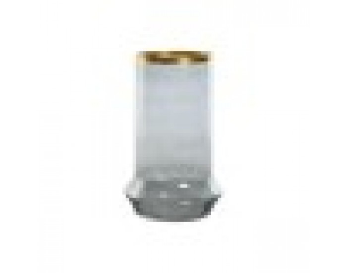 Поставка за свещ Home ESPRIT Син Златен Кристал 17 x 17 x 28 cm