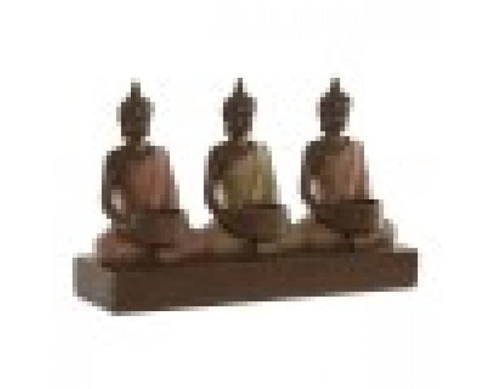 Поставка за свещ Home ESPRIT Кафяв Оранжев Корал Верде Лимон Смола 28 x 8,5 x 17 cm