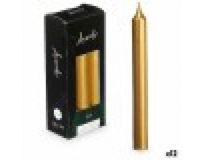 Комплект Свещи 2 x 2 x 15 cm Златен (12 броя)