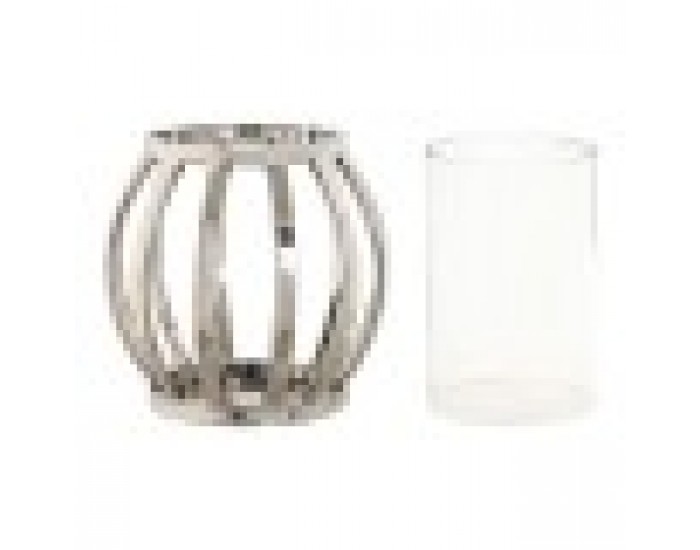 Поставка за свещ Home ESPRIT Сребрист Кристал Стомана 14 x 14 x 14 cm