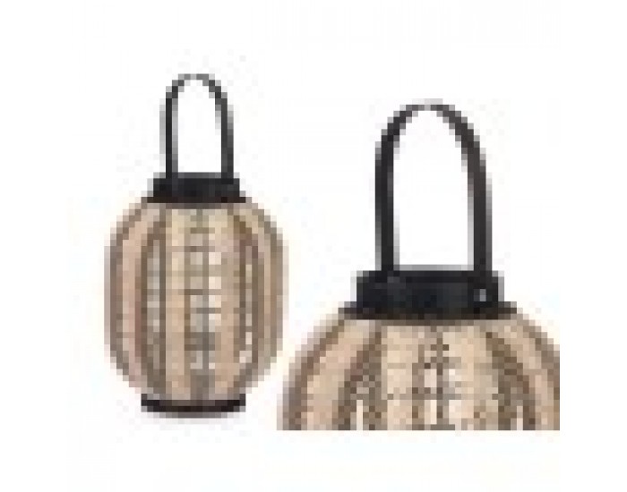 Поставка за свещ Latern С дръжка Бежов Дървен Плат 27 x 32 x 27 cm (2 броя)