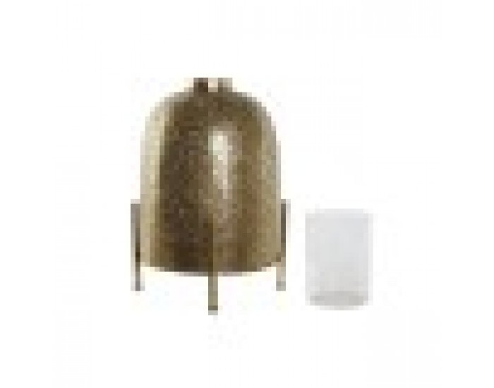 Поставка за свещ Home ESPRIT Златен Метал Кристал 24 x 24 x 33 cm