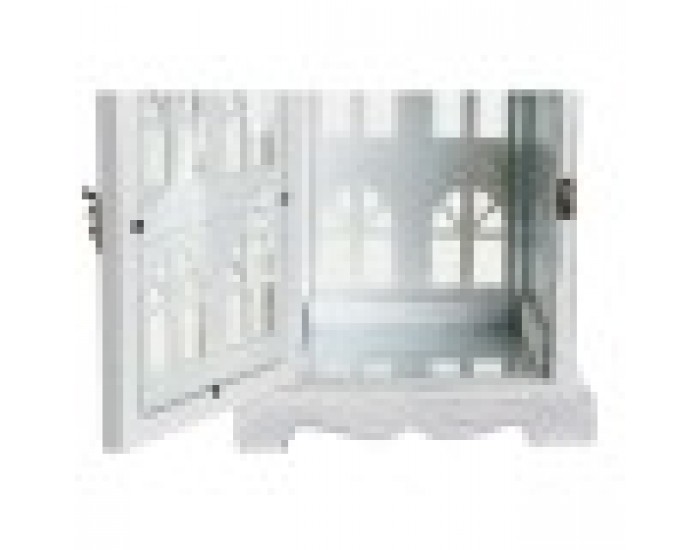 Latern DKD Home Decor Завършек със състаряващо покритие Бял Сив Дървен Кристал 19 x 19 x 42 cm