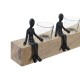 Поставка за свещ DKD Home Decor Кристал Черен Кафяв Прозрачен Алуминий Дърво манго (43 x 9 x 14 cm)