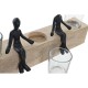 Поставка за свещ DKD Home Decor Кристал Черен Кафяв Прозрачен Алуминий Дърво манго (43 x 9 x 14 cm)