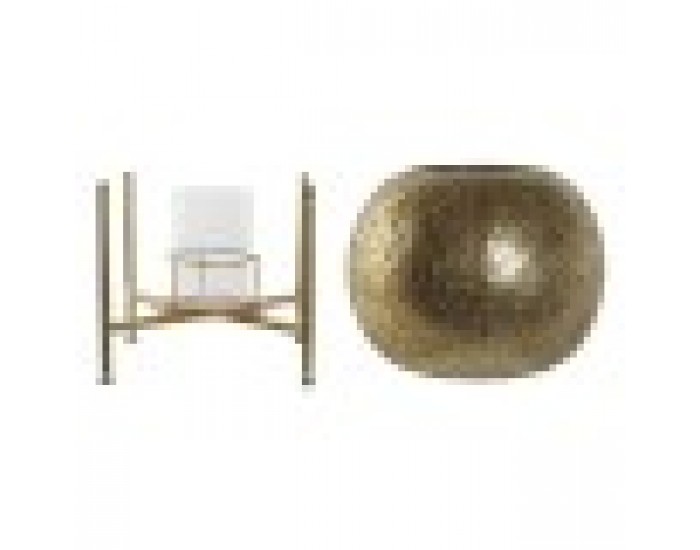 Поставка за свещ Home ESPRIT Златен Метал Кристал 29 x 29 x 26,5 cm