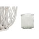 Поставка за свещ Home ESPRIT Бял плетена ракита Кристал 34 x 34 x 80 cm Поставка за свещ Home ESPRIT Бял плетена ракита Кристал 34 x 34 x 80 cm