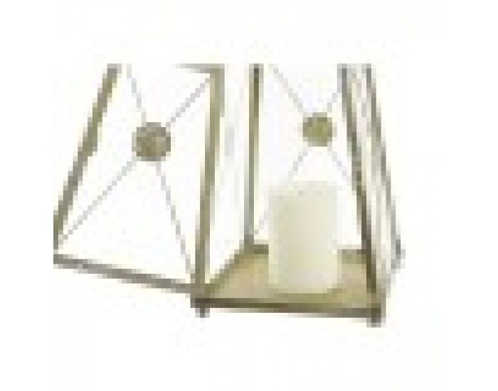 Latern DKD Home Decor Кристал Златен Метал (18 x 18 x 36 cm)