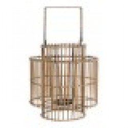 Поставка за свещ DKD Home Decor Метал Бамбук (30 x 30 x 32 cm) - Сувенири, Подаръци, Свещи