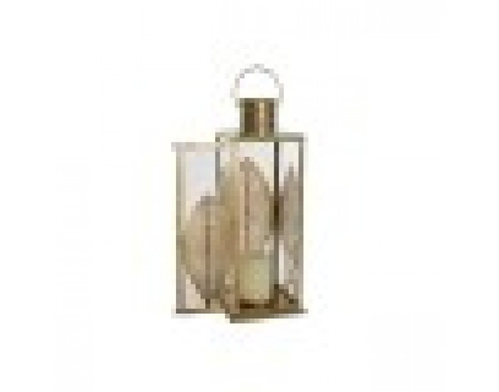 Latern DKD Home Decor Златен Метал 16,5 x 16,5 x 50 cm Лист на растение