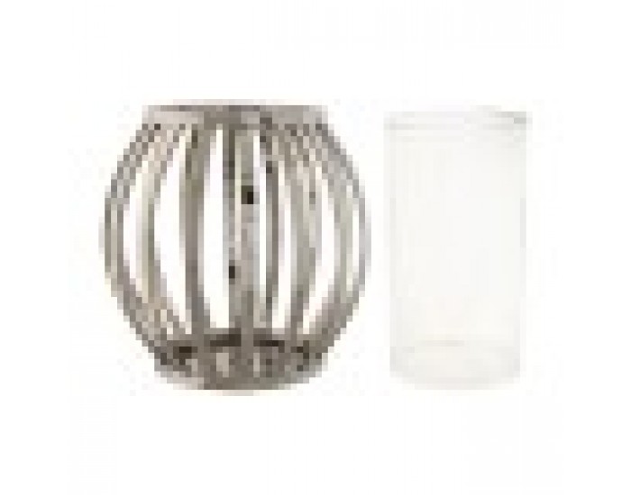 Поставка за свещ Home ESPRIT Сребрист Кристал Стомана 19 x 19 x 19 cm