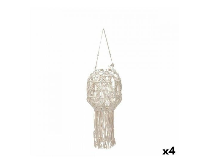 Поставка за свещ Ресни Бял Памук 24 x 90 x 24 cm (4 броя)