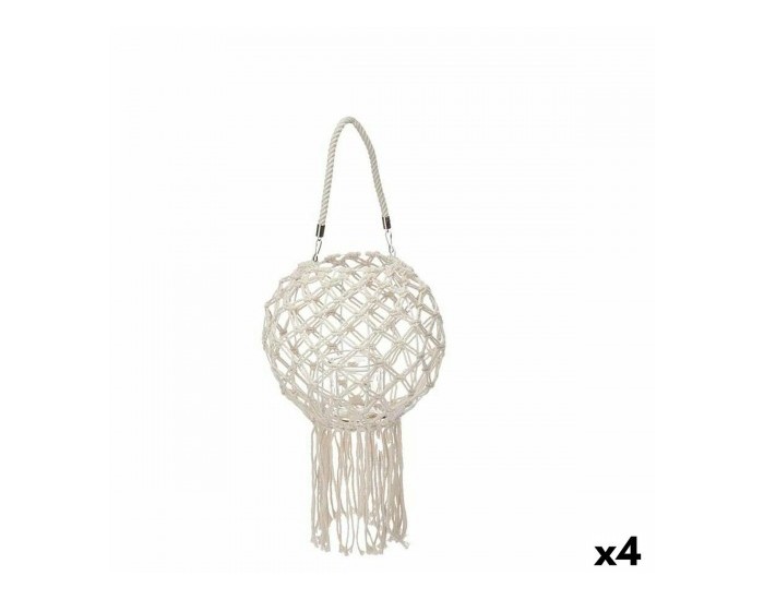 Поставка за свещ Ресни Бял Памук 26 x 66 x 26 cm (4 броя)