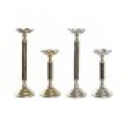 Канделабър DKD Home Decor 2 Части Алуминий Модерен (10 x 10 x 31,5 cm) (2 броя) - Сувенири, Подаръци, Свещи