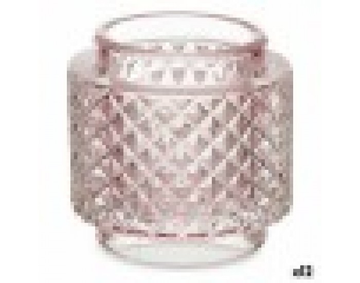 Поставка за свещ Розов Cтъкло (9 x 8,8 x 9 cm) (12 броя)