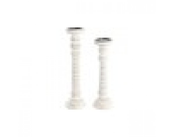 Поставка за свещ DKD Home Decor Желязо Дърво манго Гранитогрес (2 Части) (15 x 15 x 53 cm)