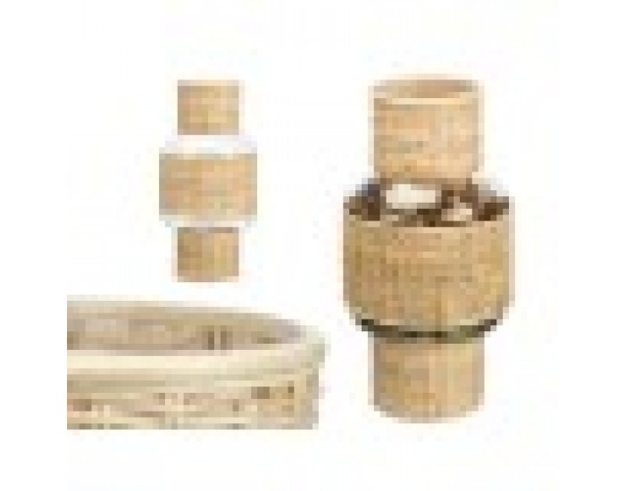 Поставка за свещ GiftDecor SG-29652 Прозрачен Естествен Cтъкло Pатан 18 x 38 x 18 cm (4 броя) Поставка за свещ GiftDecor SG-29652 Прозрачен Естествен Cтъкло Pатан 18 x 38 x 18 cm (4 броя)