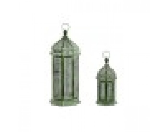 Фенери Home ESPRIT Зелен Метал Ориенталски 23 x 23 x 57 cm (2 Части) Фенери Home ESPRIT Зелен Метал Ориенталски 23 x 23 x 57 cm (2 Части)