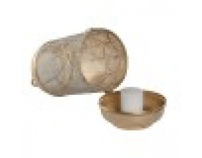 Комплект подложки за маса Home ESPRIT Бял Златен Метал 25 x 25 x 49 cm