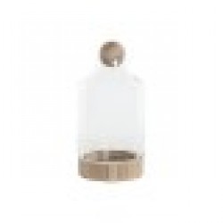 Ваза Home ESPRIT Прозрачен Естествен Дървен Кристал 21 x 21 x 42 cm - Вази и Украса за маса