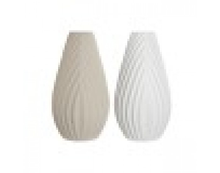 Ваза Home ESPRIT Бял Бежов Каменинов Занаятчийски стил 24 x 24 x 41 cm (2 броя)